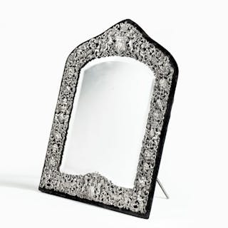 A large and ornate silver table mirror – A wedding gift to Prince