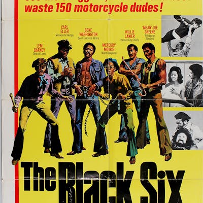 The Black Six 1974 Blaxploitation Film Poster Starring Nfl