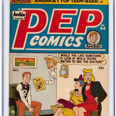 Pep Comics 64 November 1947 Cgc 5 0 Vg Fine Barnebys Pep Comics 64 November 1947 Cgc 5 0 Vg Fine Barnebys
