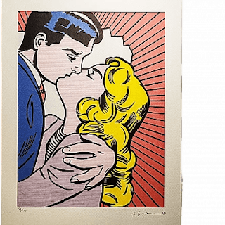 Roy Lichtenstein, kiss, lithography, 1980s