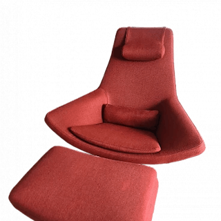 Metropolitan armchair and footstool in Maxalto fabric by B&B Italia