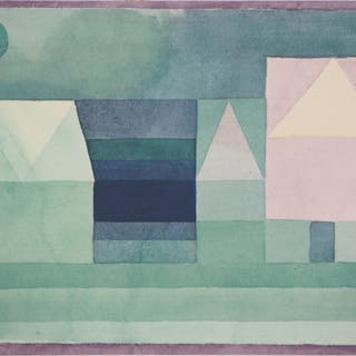 Paul KLEE (nachher) – Drei kubistische Häuser, 1964 – Signierte Lithographie