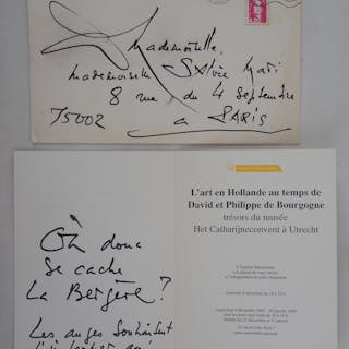 Georges MATHIEU : Hand written letter, 1993