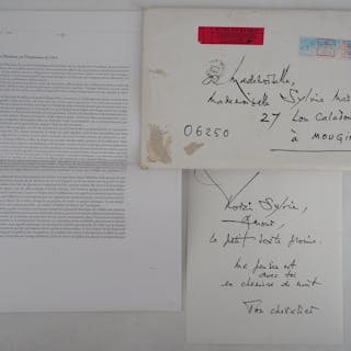 Georges MATHIEU - Handwritten letter, 1993
